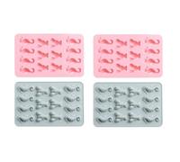 Molde De Silicona 4Pcs Patrón De Langosta De Caballito De Mar Molde De Galleta De Pudín De ChocolateAzul Rosa