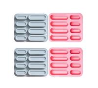 Molde De Silicona 4Pcs Tira Larga Diy Pastel Diy Hornear Chocolate Pudín Molde De GalletaAzul Rosa
