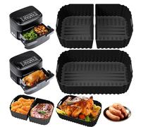 Molde de silicona Air Fryer, accesorios Air Fryer para Philips Airfryer 7,1L NA154/00, 3 moldes de silicona accesorios 1 × 7,1 l/2 × 3,55 L, Dual Zone Philips Air Fryer Accesorios Reutilizables Planos