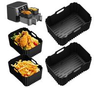 Molde de silicona Air Fryer, Accesorios Air Fryer para Russell Hobbs 9L & COSORI Air Fryer Dual Zone 8,5L, Ninja Double Stack XL 9,5L, Reutilizable Russell Hobbs Air Fryer Accesorios, Molde Air Fryer