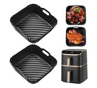 Molde de silicona Air Fryer for Cosori Turbo Tower Pro Smart 10,8L, Reutilizable Air Fryer Accesorios Plano Silicona Air Fryer for Cosori Airfryer CAF-DC112-AEU(6,5L & 4,3 L) (2 pcs)
