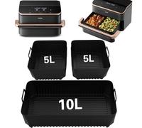 Molde de Silicona Air Fryer para Cosori Air Fryer 10L Twinfry, 3PCS Moldes Air Fryer Accesorios, Bandeja Airfryer Air Fryer Molde para Airfryer Cosori 10L