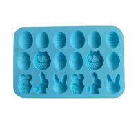 Molde de silicona antiadherente flexible para hornear huevos de Pascua con 18 cavidades para congelar horno, manualidades, dulces, postres, siliconas, herramienta para hornear