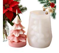 Molde de silicona antiadherente reutilizable para árbol de Navidad | Moldes flexibles de silicona para velas de Navidad, cera epoxi, jabón, yeso, caramelo, chocolate, decoración del hogar