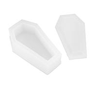Molde de silicona ataúd zombie espejo oscuro vampiro caja de almacenamiento molde epoxi para bricolaje hacer joyería velas artesanías de resina decoraciones de Halloween 2 piezas