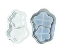 Molde de silicona brillante con bandejas de resina, molde de fundición con patrón de estrella/nube/piedra, moldes para palés, joyería para amantes, herramienta para hacer adornos