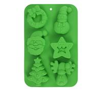 Molde de silicona | Cavity Candy Baking Trays | Xmas Tree Snowman Snowflake Gingerbread Star Man Molds | Christmas Shapes Mould for Cake Soap Ice Cookie Food Crafts Fondant Holiday