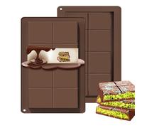 Molde de Silicona Chocolate 2 Piezas,Molde de Silicona para Chocolate Dubai,Molde Silicona Tableta de Chocolate,Molde Turron Silicona Molde,para Caramelo de Praliné de Chocolate