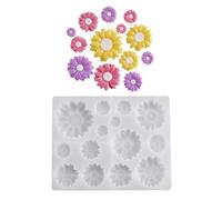 Molde de silicona con 11 cavidades, hoja de molde de manualidades para hacer, proyectos de resina y juegos de flores repetidas, resina de silicona, yeso, herramienta de cera de pétalos de fundición