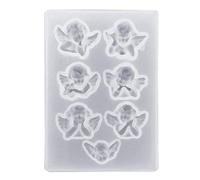 Molde de silicona con colgante de ángel pequeño, lindo llavero, moldes epoxi para decoraciones de Navidad, adornos de joyería, moldes de bandeja de silicona