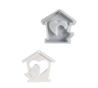 Molde de silicona con colgante de pájaro de casa, hecho a mano, adorno para colgar, resina de expoy, decoración de pared, hormigón, reutilizable, silicona para hornear