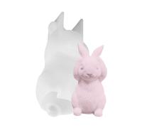 Molde de silicona con conejo de Pascua para velas de resina | Molde de jabón de chocolate flexible para hornear | 3D Desktop Figurine Epoxy Casting Tool | Spring Holiday DIY Party Favor Mold