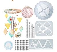 Molde de silicona con detalle de corazón y estrella para proyectos multiusos, incluyendo campanillas de viento y joyas, molde de resina de forma redonda para campanillas de viento