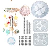 Molde de silicona con detalle de corazón y estrella para proyectos multiusos, incluyendo campanillas de viento y joyas, molde de resina de forma redonda para campanillas de viento