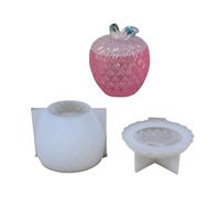 Molde de silicona con diseño creativo de frutas para tarros de almacenamiento de resina hechos a mano, regalos y organizadores de proyectos, molde de resina en forma de fruta