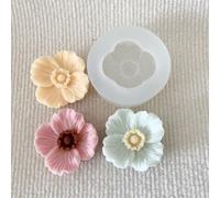 Molde de silicona con diseño de amapola para velas y manualidades de yeso | Silicona flexible reutilizable para desmoldar fácilmente, ideal para hacer velas aromáticas de flores de amapola