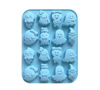 Molde de silicona con diseño de fantasmas para Halloween, superficie interior lisa, herramienta de preparación de postres para tartas, cubitos de hielo, gelatina, pudín, chocolate