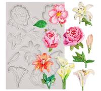 Molde de silicona con diseño de flores para secar al aire, arcilla, yeso, fondant, pastel, decoración, 11 cavidades