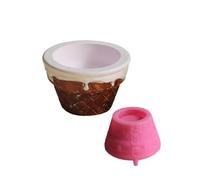 Molde de silicona con diseño de helado, taza de yeso, vela artesanal, regalo reutilizable para entusiastas del arte, artesanía de silicona Flexible