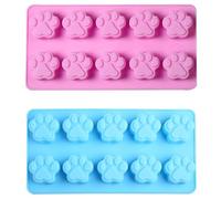 Molde de silicona con diseño de huella de gato de dibujos animados para hornear gelatina y jabón, joyería epoxi, huella de silicona para resina