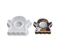 Molde de silicona con diseño de murciélago de calabaza tallada, herramienta reutilizable para bases de velas hechas a mano y decoraciones festivas del hogar, espectros, murciélago, calabaza, soporte