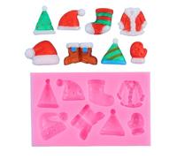 Molde de silicona con diseño de sombrero de árbol de caramelo, molde de silicona para hornear Navidad, herramienta de decoración de pasteles para hacer sombreros de fondant de chocolate y muñecos de