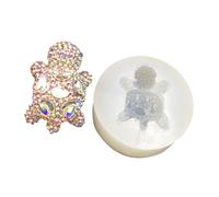 Molde de silicona con diseño de tortugas de diamantes detallados, decoración de silicona portátil diseñado para manualidades realistas de tortugas, adorno de actividades familiares