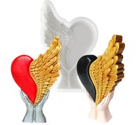 Molde de silicona con forma de ala de ángel en forma de corazón: moldes para hacer velas con forma de ala de ángel en 3D, moldes de resina epoxi con forma de ala de ángel de mano para hechos a mano