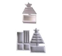 Molde de silicona con forma de árbol festivo para adornos de Navidad de resina artesanal, suministros para hacer joyas, nunca se pegan, molde de resina para macetas de Navidad