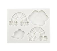 Molde de silicona con forma de arco iris de nube para decoración de pasteles, chocolate, caramelos, helados, moldes de silicona para hornear, resina epoxi, pasteles, resina, grado alimenticio