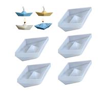 Molde de silicona con forma de barco, 5 piezas 3D origami molde de silicona para velas para fundición de velas, juego de fundición