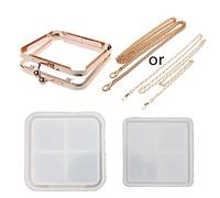 Molde de silicona con forma de bolsa cuadrada estéreo, molde de fundición con forma de bolsas cuadradas, bolsas de mano 3D, moldes de arcilla de fundición de resina epoxi, moldes de joyería de, B