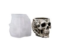 Molde de silicona con forma de calavera para hacer joyas, suculentas, macetas con superficies lisas, diseño flexible, molde de silicona para hacer joyas
