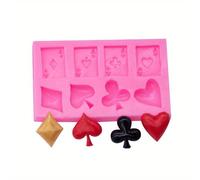 Molde de silicona con forma de cartas de juego, cuadrado, molde de decoración, herramienta de jabón artesanal de arcilla y resina