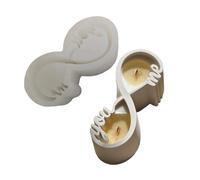 Molde de silicona con forma de cinta, moldes de taza perfumada, adorno de mesa, yeso, cemento, yeso, hormigón, candelabro, moldes de silicona para tarros