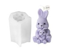 Molde de silicona con forma de conejo, bonito conejo de Pascua, moldes para velas de silicona epoxi antiadherentes para fundición de resina, yeso, velas hechas a mano, decoraciones de mesa