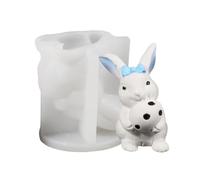 Molde de silicona con forma de conejo,Decoración de cemento 3D para arte y manualidades - Molde de silicona para jabón con forma de conejo que sostiene de Pascua | Para, bodas y casa