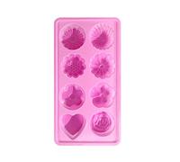 Molde de silicona con forma de corazón de flores, 8 agujeros, antiadherente, para dulces, chocolate, pudín, herramienta hecha a mano, para hornear pasteles