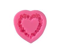 Molde de silicona con forma de corazón de rosa, herramientas de resina, para hornear, fondant, decoración de pasteles, decoración de corazones huecos