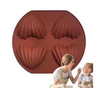 Molde de silicona con forma de corazón para chocolate, 4 cavidades, cuencos marinos, molde antiadherente para caramelos, fondant, jabón, cupcakes