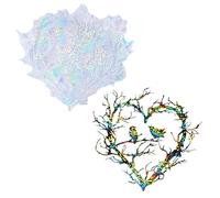 Molde de silicona con forma de corazón para decoración de pared, diseño holográfico con luces de arco iris, para resina epoxi, arte, joyería, herramientas para hacer joyas