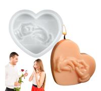 Molde de silicona con forma de corazón y corazón - Molde de corazón flexible para hacer velas - Regalo de San rústico que se puede quitar fácilmente, artesanía - por Te Mult