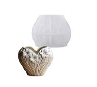 Molde de silicona con forma de corazón y flores para decoración del hogar, arte de resina, diseño de fácil liberación