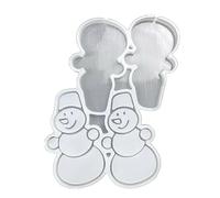 Molde de silicona con forma de corazón y muñeco de nieve para caramelos, chocolate, pastelería, pasteles, pasteles, decoración de pasteles, piruletas, suministros