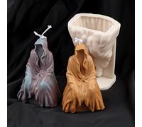 Molde de silicona con forma de cráneo para velas de Halloween, molde de silicona para velas molde de resina de chocolate molde de chocolate molde de decoración de aromaterapia DIY