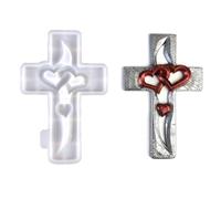 Molde de silicona con forma de cruces, molde de silicona resistente para crear cruces de corazón de amor, accesorios para manualidades de resina, suministros para hacer joyas