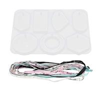 Molde de silicona con forma de escamas de cera, aromaterapia, colgante de silicona perforado, juego de moldes de pegamento por goteo para hacer joyas hechas a mano con 4 cintas,