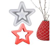 Molde de silicona con forma de estrella, molde hueco en forma de estrella, antiadherente, silicona para chocolate, fabricación de velas de resina de jabón festivo, molde flexible para hacer velas para