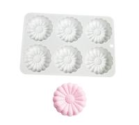 Molde de silicona con forma de flor de 6 cavidades, herramienta para hornear, mousse, decoración de pasteles, para hacer chocolate, caramelo, jabón, mousse, pasteles, suministros para hornear