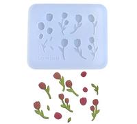Molde de silicona con forma de flor de tulipán, hueco, esparcidor de epoxi, rellenos de resina epoxi para arenas movedizas, moldes de fundición, joyas, flores de cristal, cuadradas